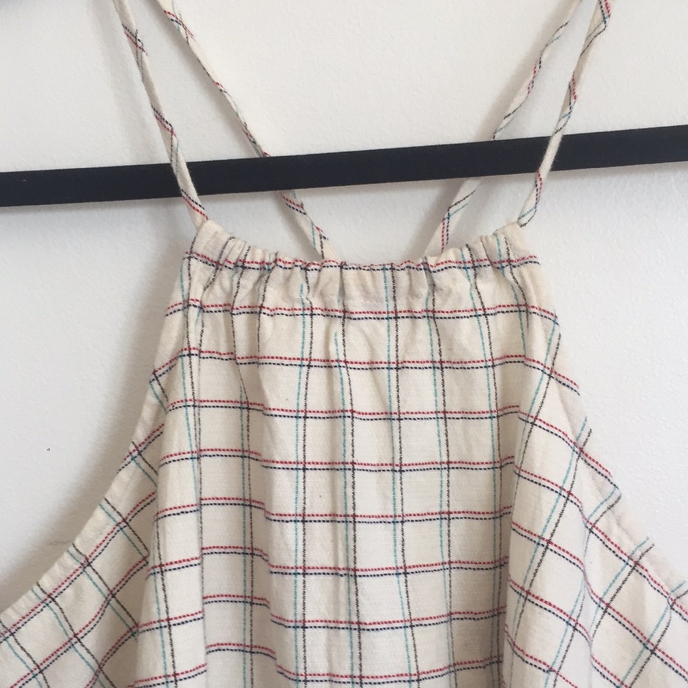Madewell Plaid Tieback Halter Tank - Picture 2 of 6